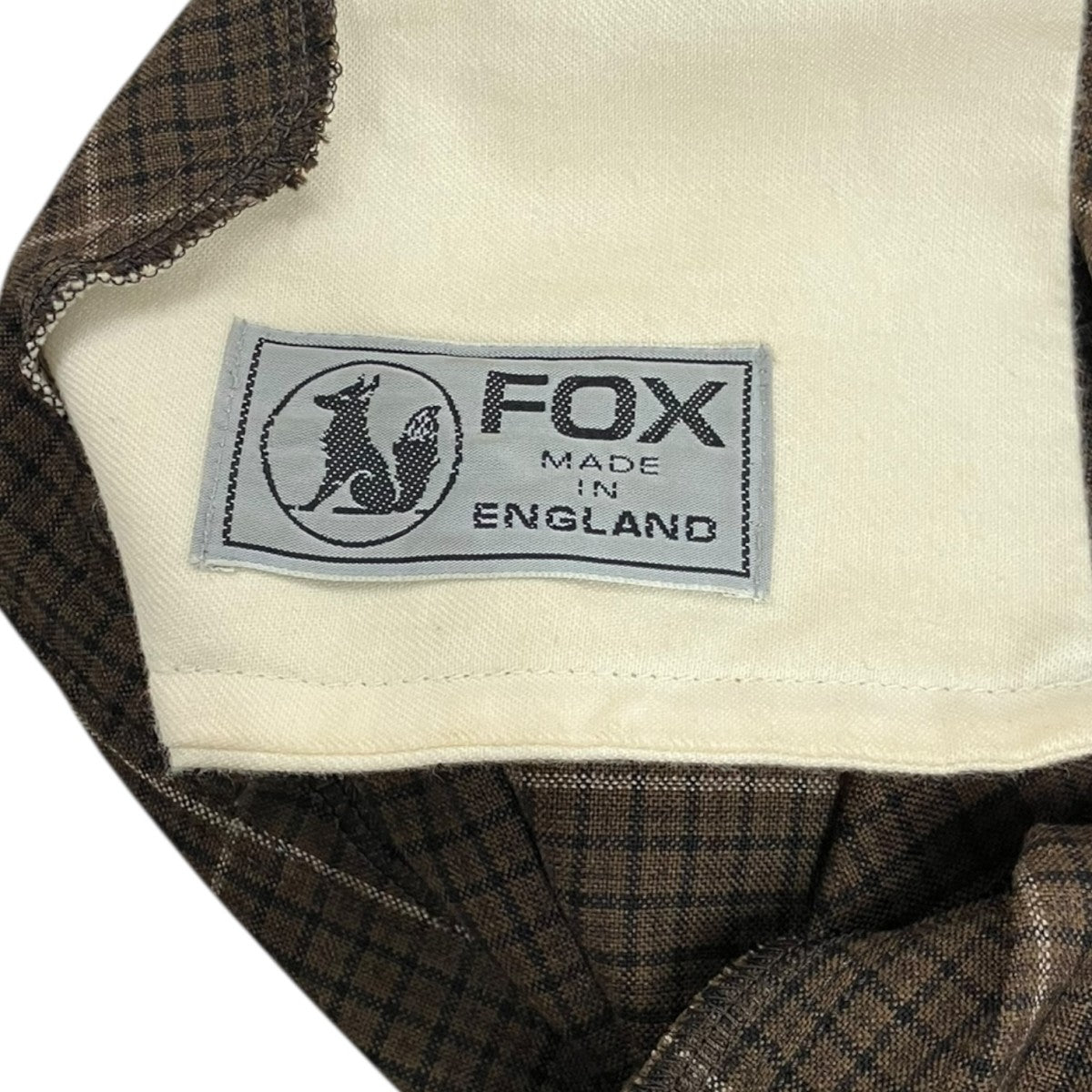 19AWFox Brothers Wool Block Checkセンタージップチェックパンツ