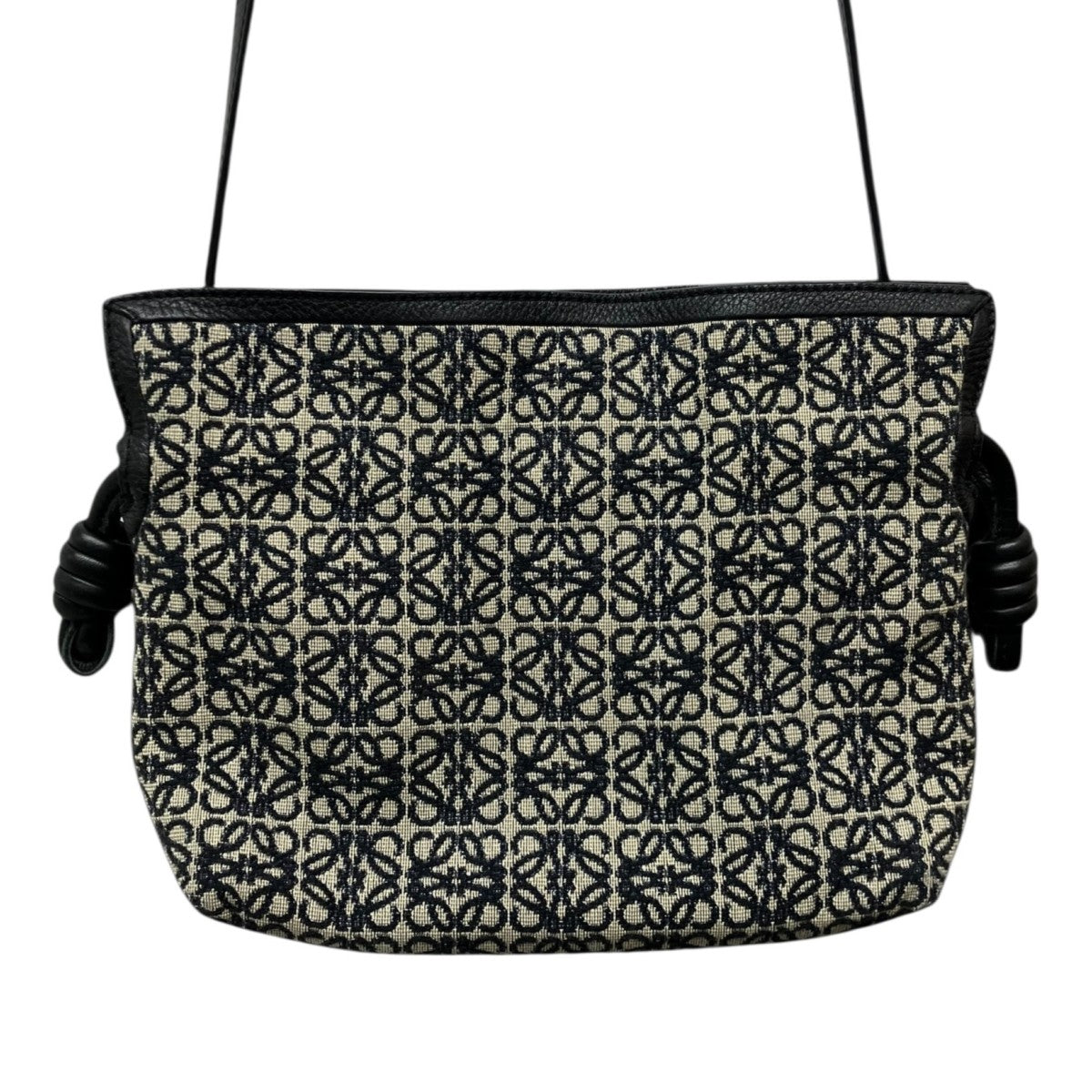 ロエベ エレファント ミニ アナグラムジャガード ショルダーバッグ ブラック ホワイト【中古】 LOEWE - ロエベ エレファント ミニ アナグラムジャガード ショルダー