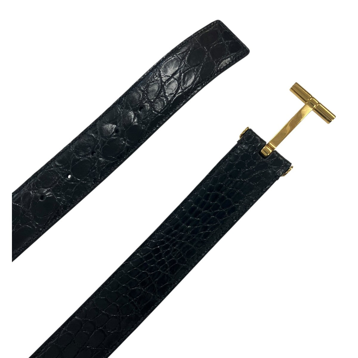TOM FORD Tバックルエンボスレザーベルト 古着・中古-2枚目のアイテム画像