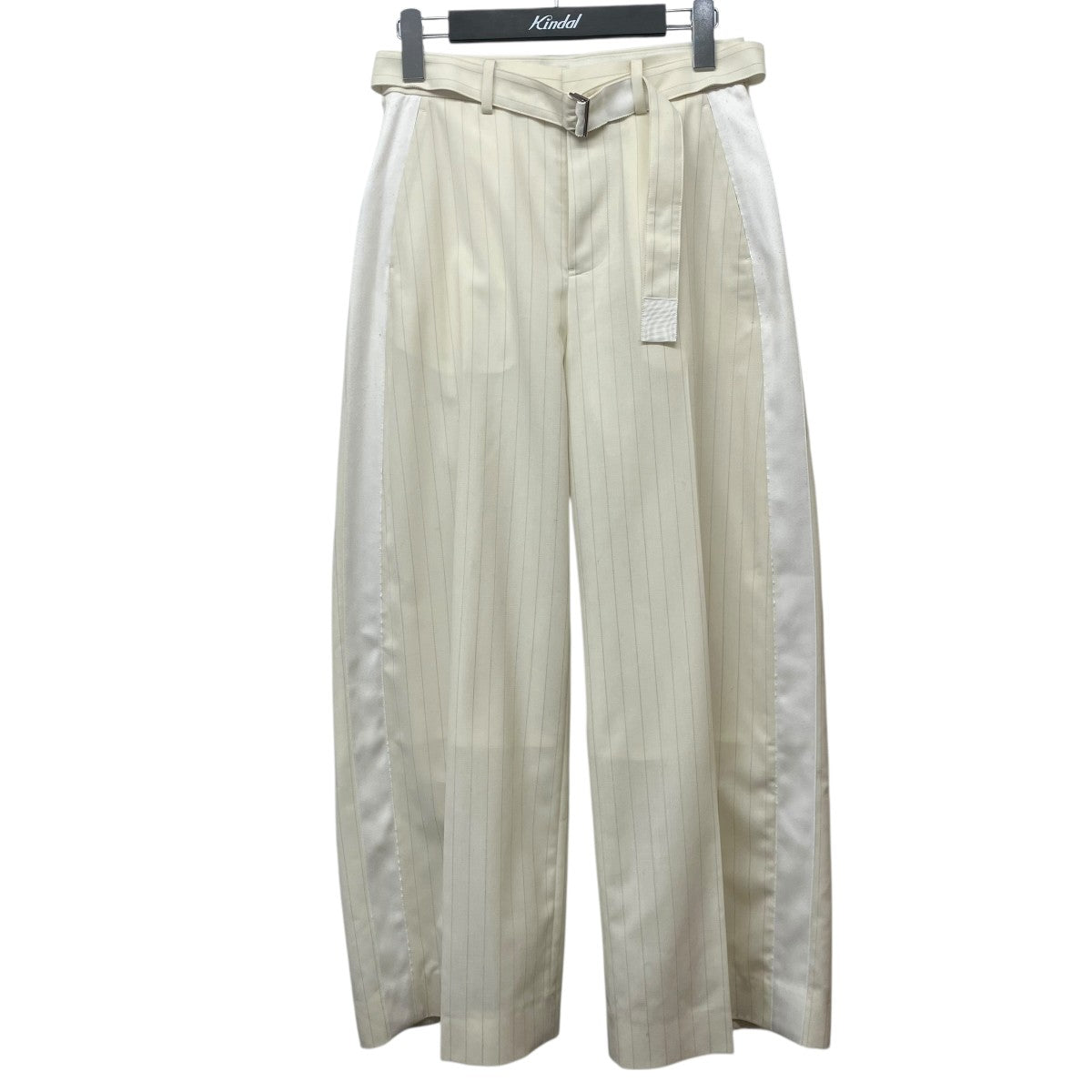 sacai 24SSChalk Stripe Pantsベルテッドストライプパンツ24-07123 古着・中古-1枚目のアイテム画像