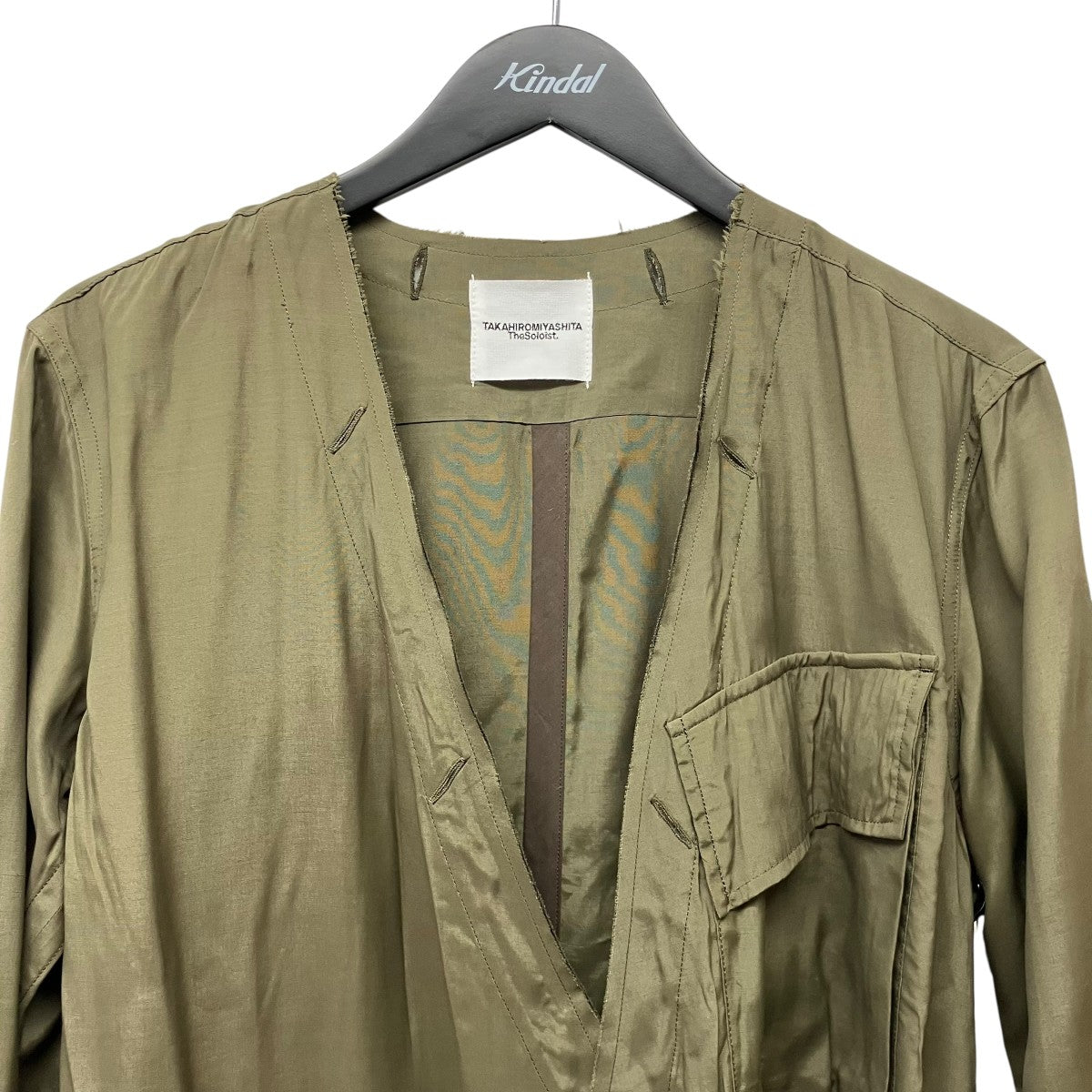 17AWcrossover collarless shirtクロスオーバーカラーレスシャツ0002aAW17