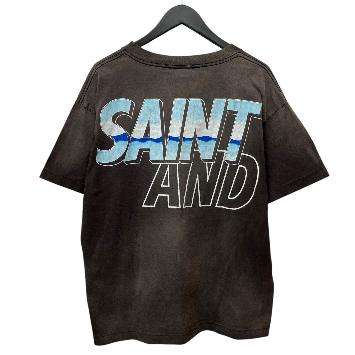 SAINT MICHAEL×WIND AND SEA 21AW「SS T-SHIRT」ヴィンテージ加工プリントTシャツ 古着・中古-2枚目のアイテム画像