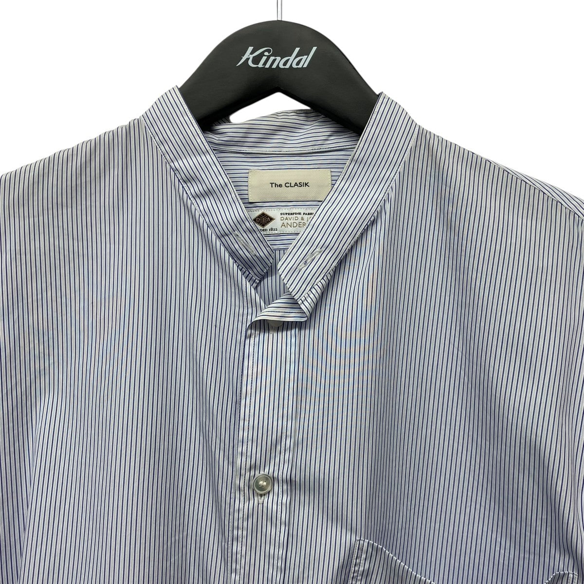 The CLASIK(ザ・クラシック) 20AWCOLLARLESS SHIRTストライプシャツ