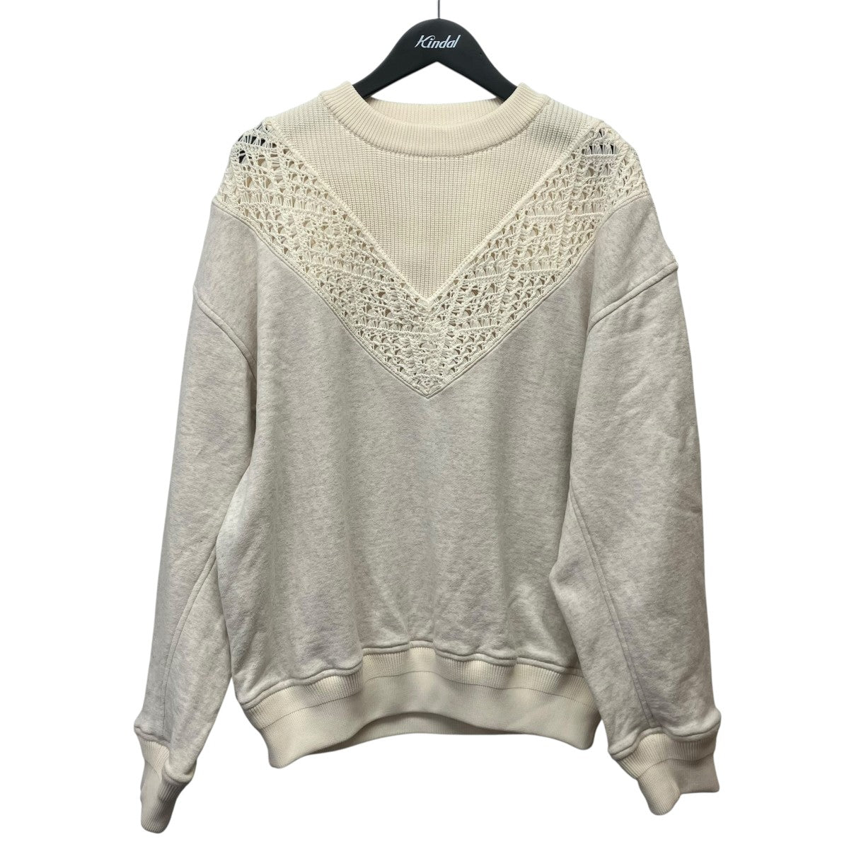 MAISON SPECIAL Lace Knit V-Switching Combination Sweat Crew Neck Pulloverクルーネックスウェット11252411326 古着・中古-1枚目のアイテム画像