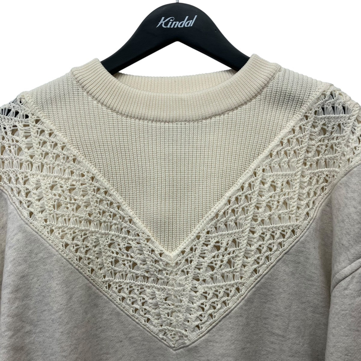 MAISON SPECIAL Lace Knit V-Switching Combination Sweat Crew Neck Pulloverクルーネックスウェット11252411326 古着・中古-3枚目のアイテム画像