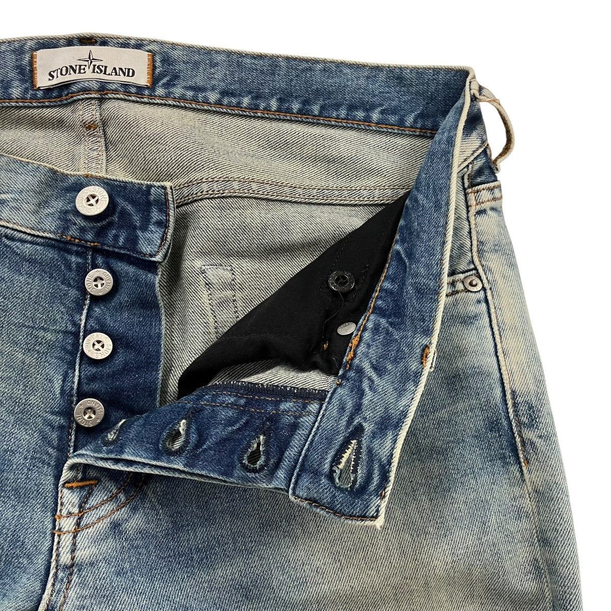 STONE ISLAND Slim Fit Light Wash Jeansスリムフィットウォッシュデニムパンツ6415J1BG5 古着・中古-5枚目のアイテム画像