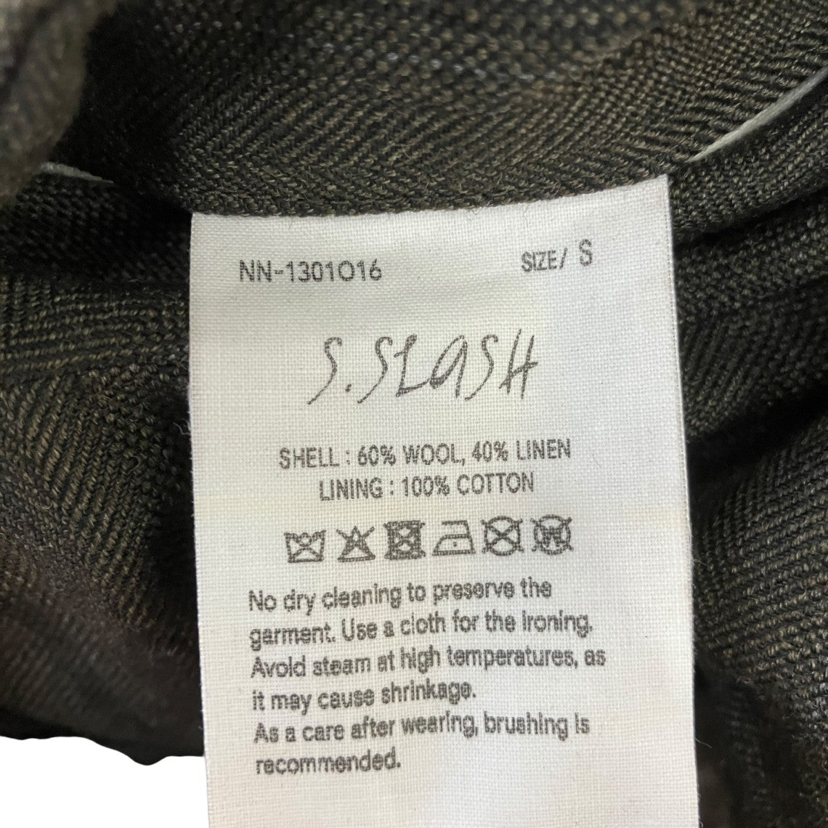 25AW S．SLASH ウールリネンストライプアーミッシュジャケット NN-1301O16