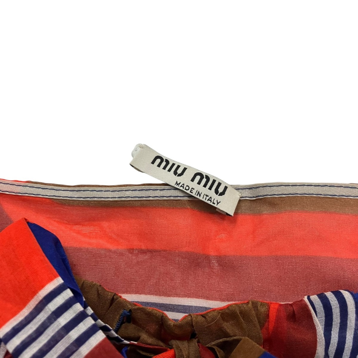MIU MIU 総柄シースルーシルクトップ 古着・中古-4枚目のアイテム画像