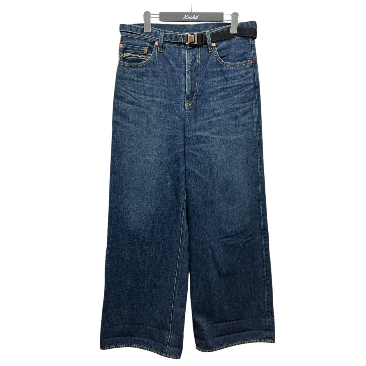 sacai 「Wide Denim Pants」ベルテッドデニムパンツ 古着・中古-1枚目のアイテム画像