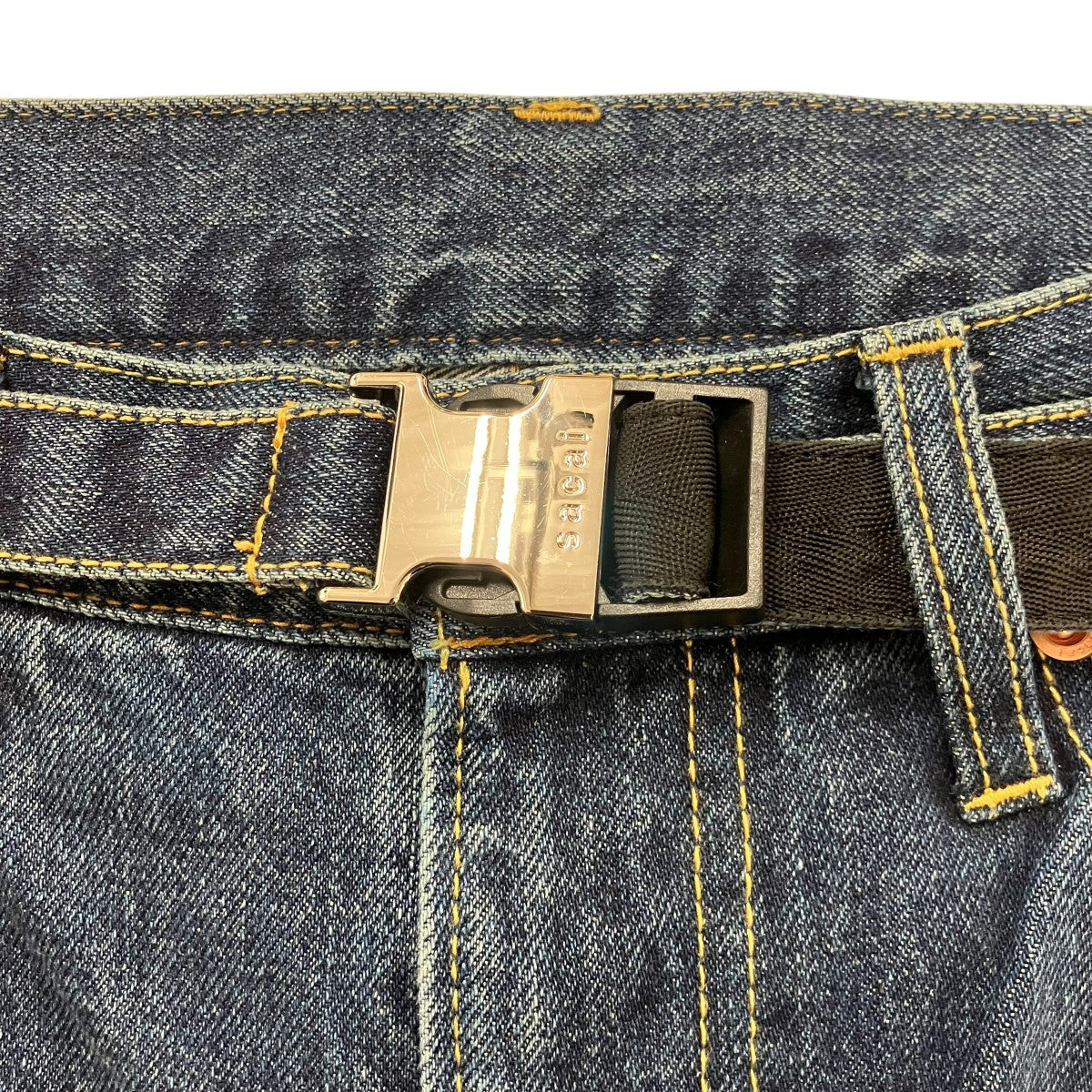sacai 「Wide Denim Pants」ベルテッドデニムパンツ 古着・中古-3枚目のアイテム画像