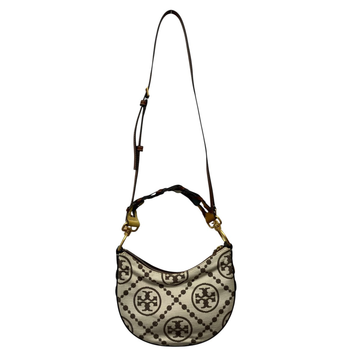 TORY BURCH Tモノグラム グロメット ミニクレセントバッグ10009171 古着・中古-1枚目のアイテム画像