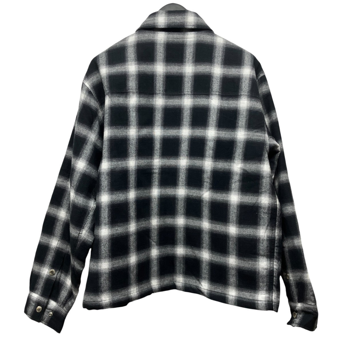 25AWZIP UP SHIRTジップアップワッペンチェックシャツ