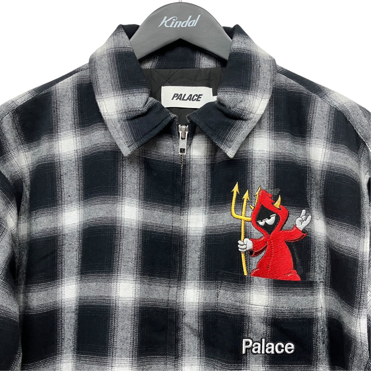 25AWZIP UP SHIRTジップアップワッペンチェックシャツ