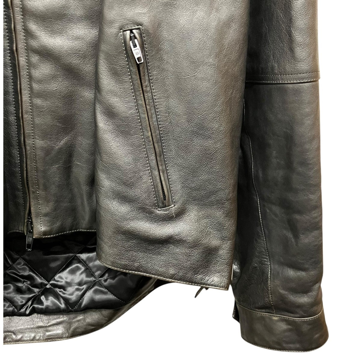BALENCIAGA コクーン キック ジップ レザージャケット 古着・中古-4枚目のアイテム画像