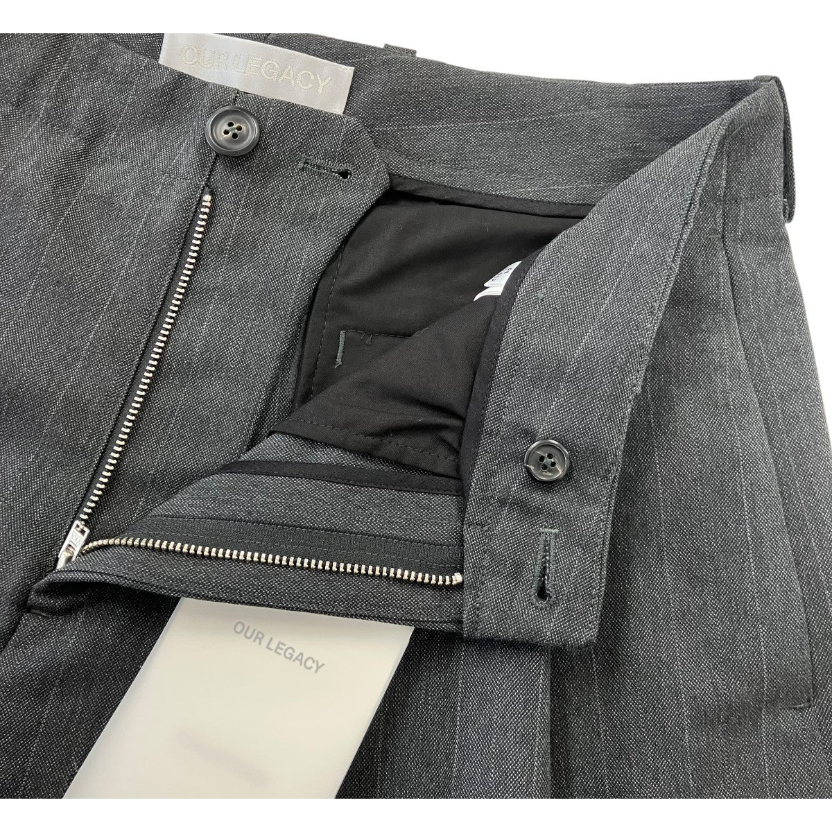 OUR LEGACY 26SS「SPLIT SHORTS」ダブルプリーツワイドショーツ 古着・中古-3枚目のアイテム画像