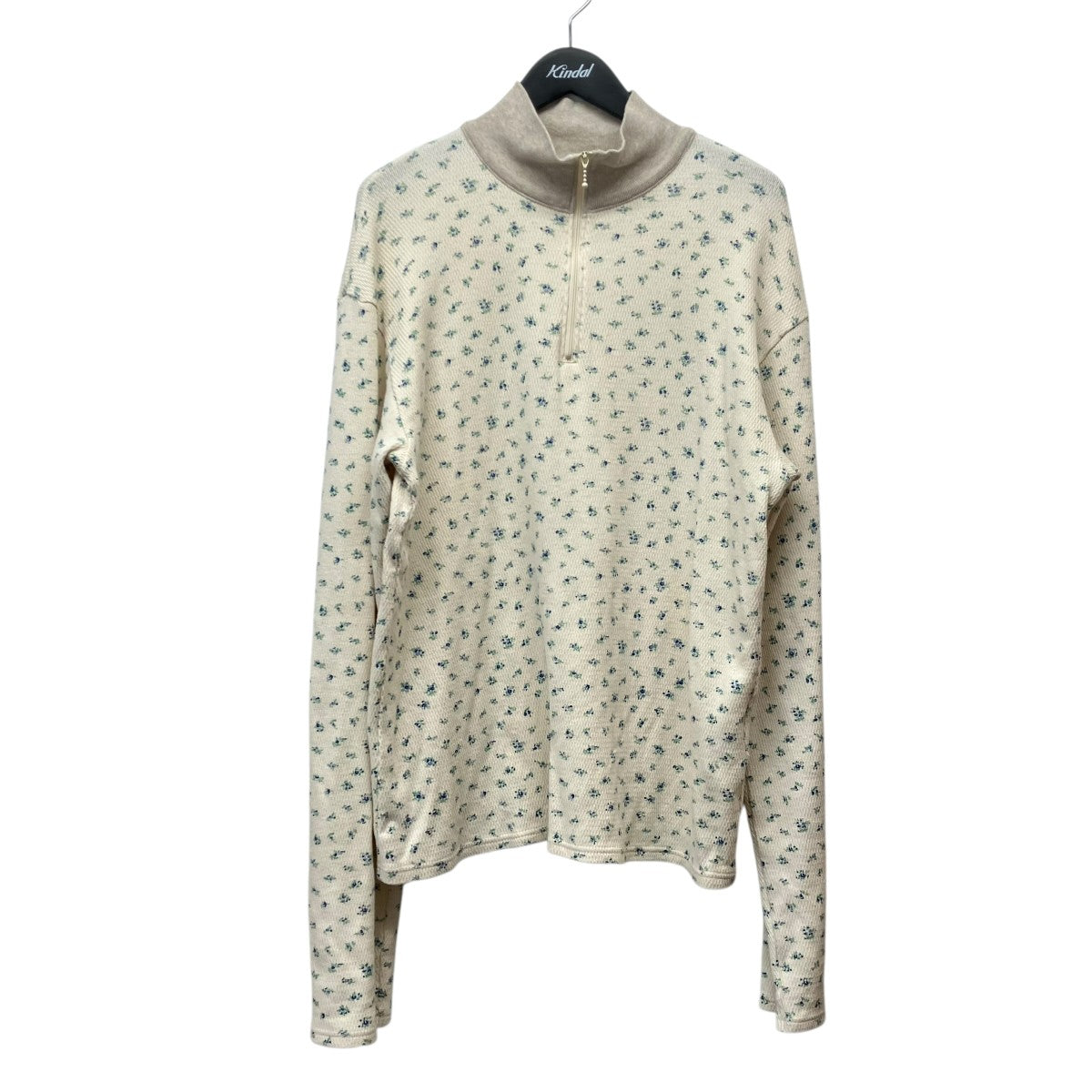 KAPITAL フローラルワッフルハーフZIPロングTシャツEK-1663LC 古着・中古-1枚目のアイテム画像