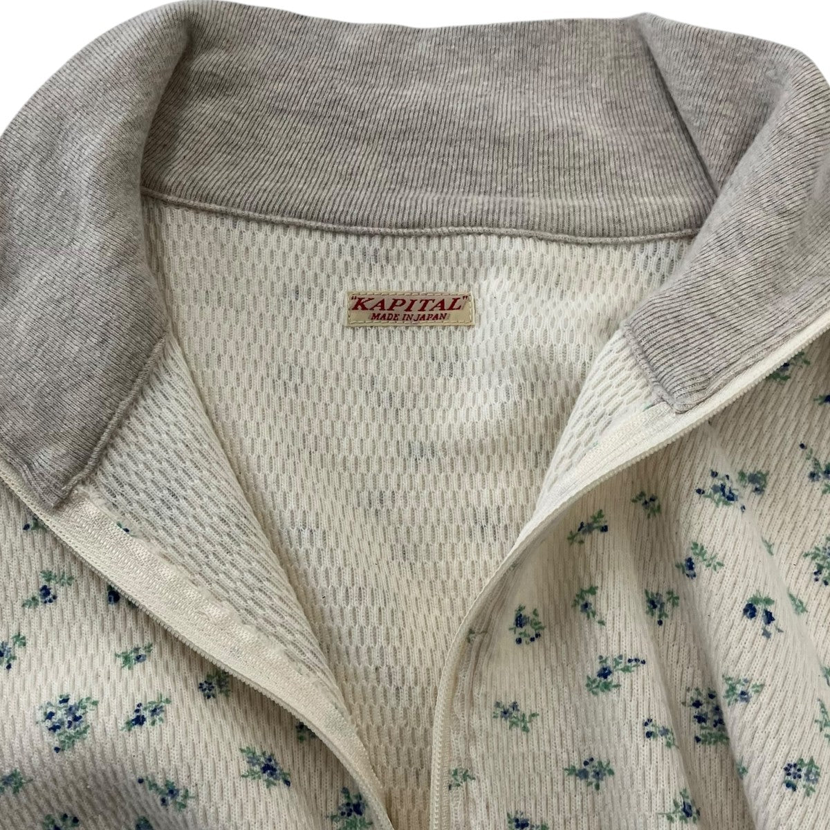 KAPITAL フローラルワッフルハーフZIPロングTシャツEK-1663LC 古着・中古-3枚目のアイテム画像