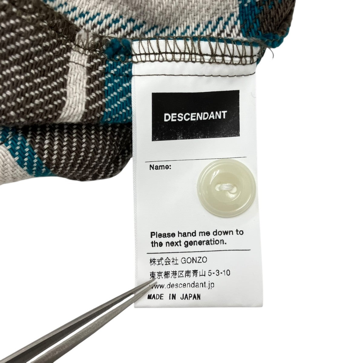 DESCNDANT 26SS参考価格\37，400 VANNING PLAID LS SHIRTコットンフランネルシャツ 古着・中古-5枚目のアイテム画像