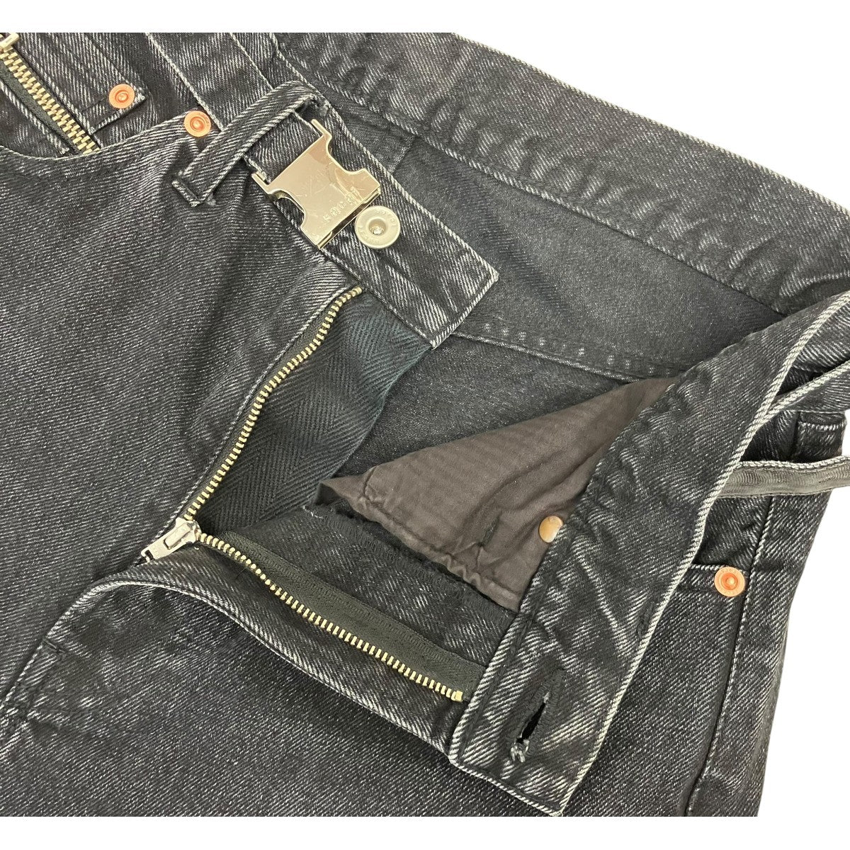sacai 「Wide Denim Pants」ベルテッドワイドデニムパンツ 古着・中古-4枚目のアイテム画像