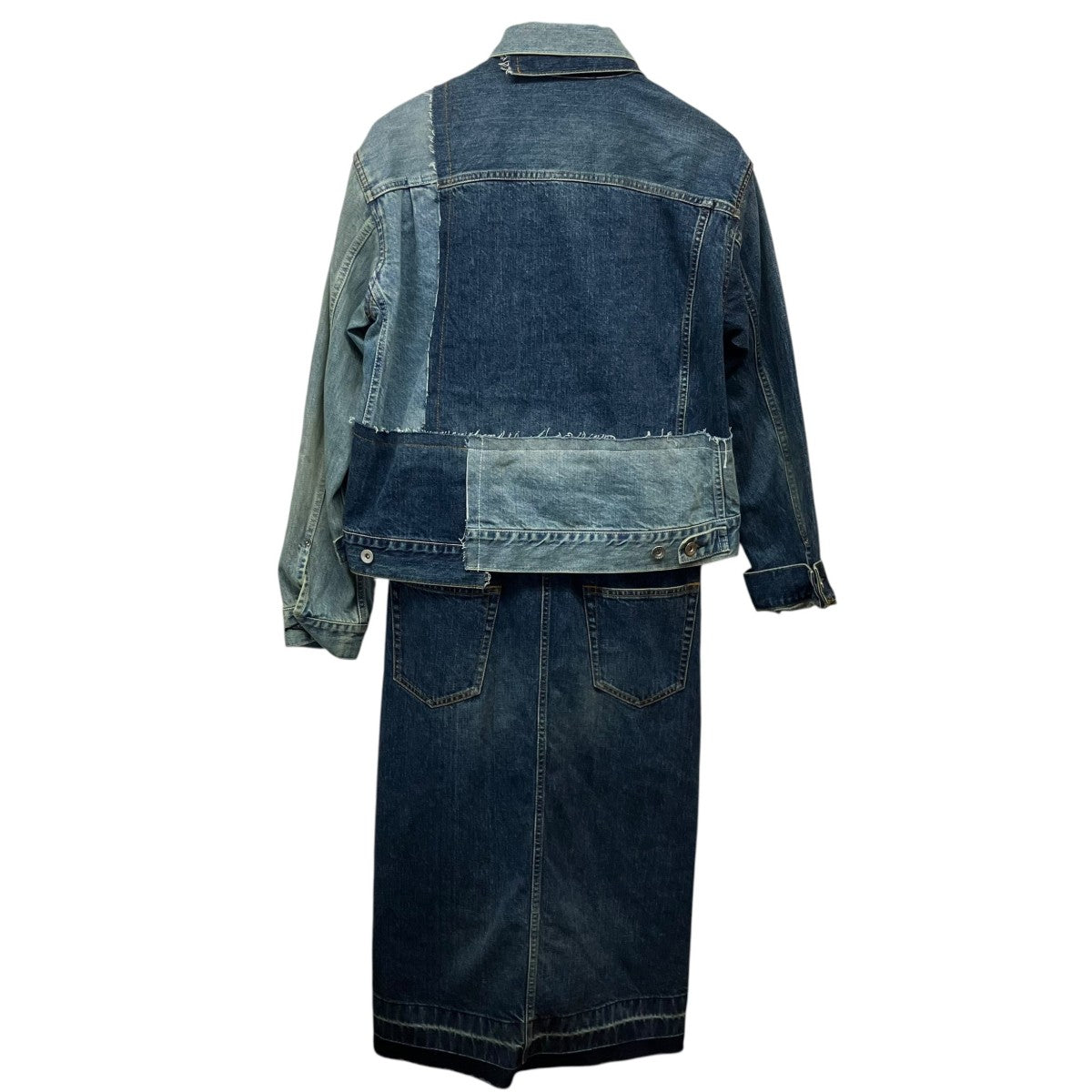 sacai リメイクデニムドッキングコート 古着・中古-2枚目のアイテム画像