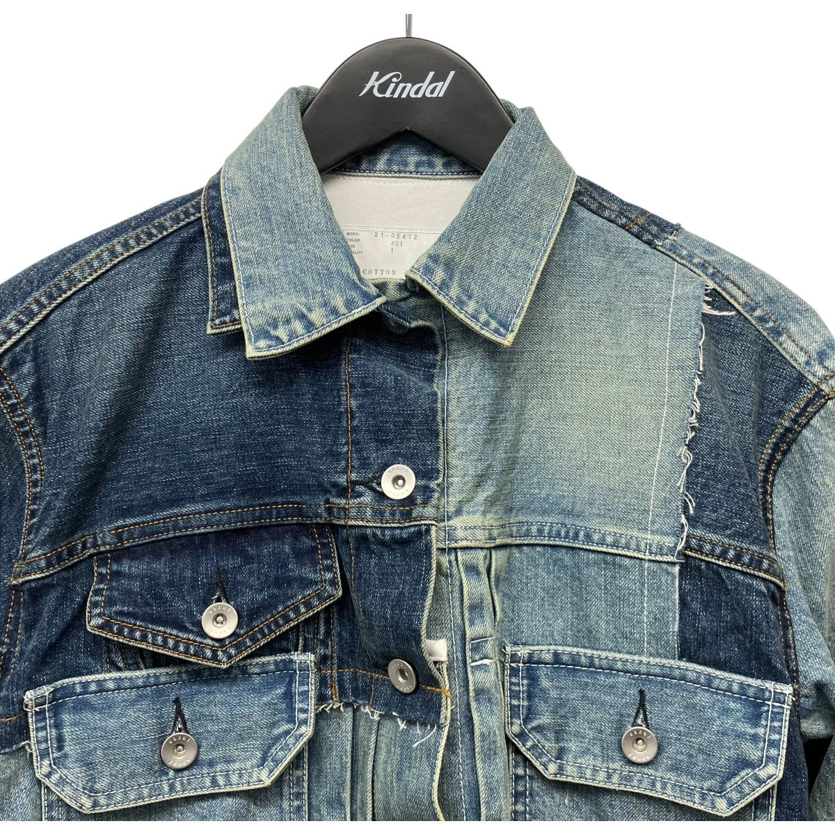 sacai リメイクデニムドッキングコート 古着・中古-3枚目のアイテム画像