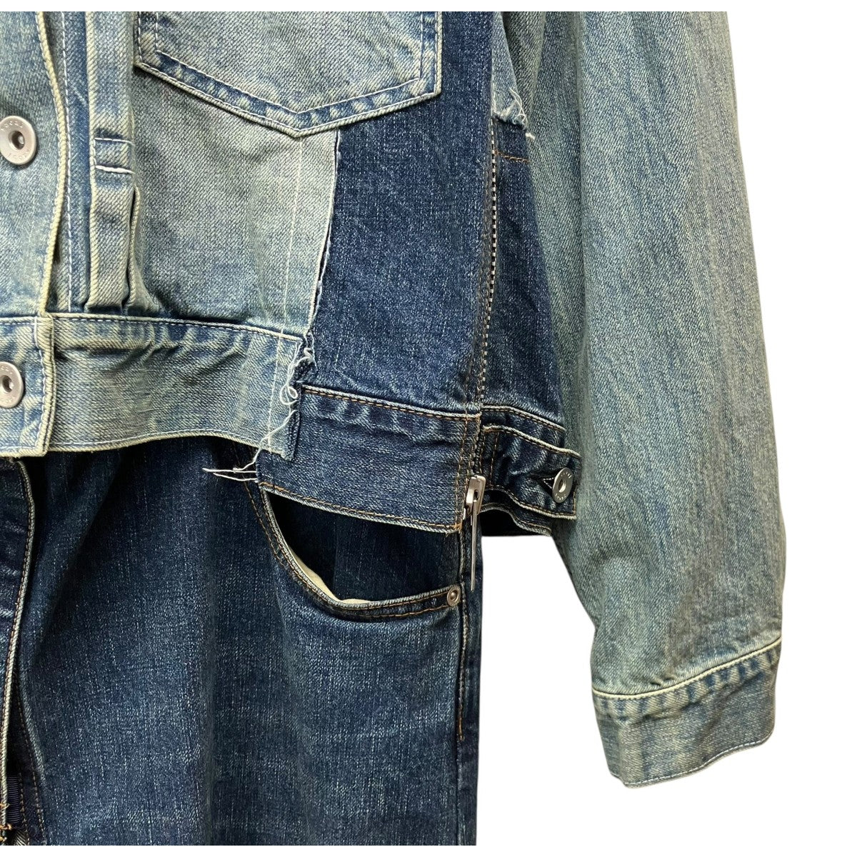 sacai リメイクデニムドッキングコート 古着・中古-4枚目のアイテム画像