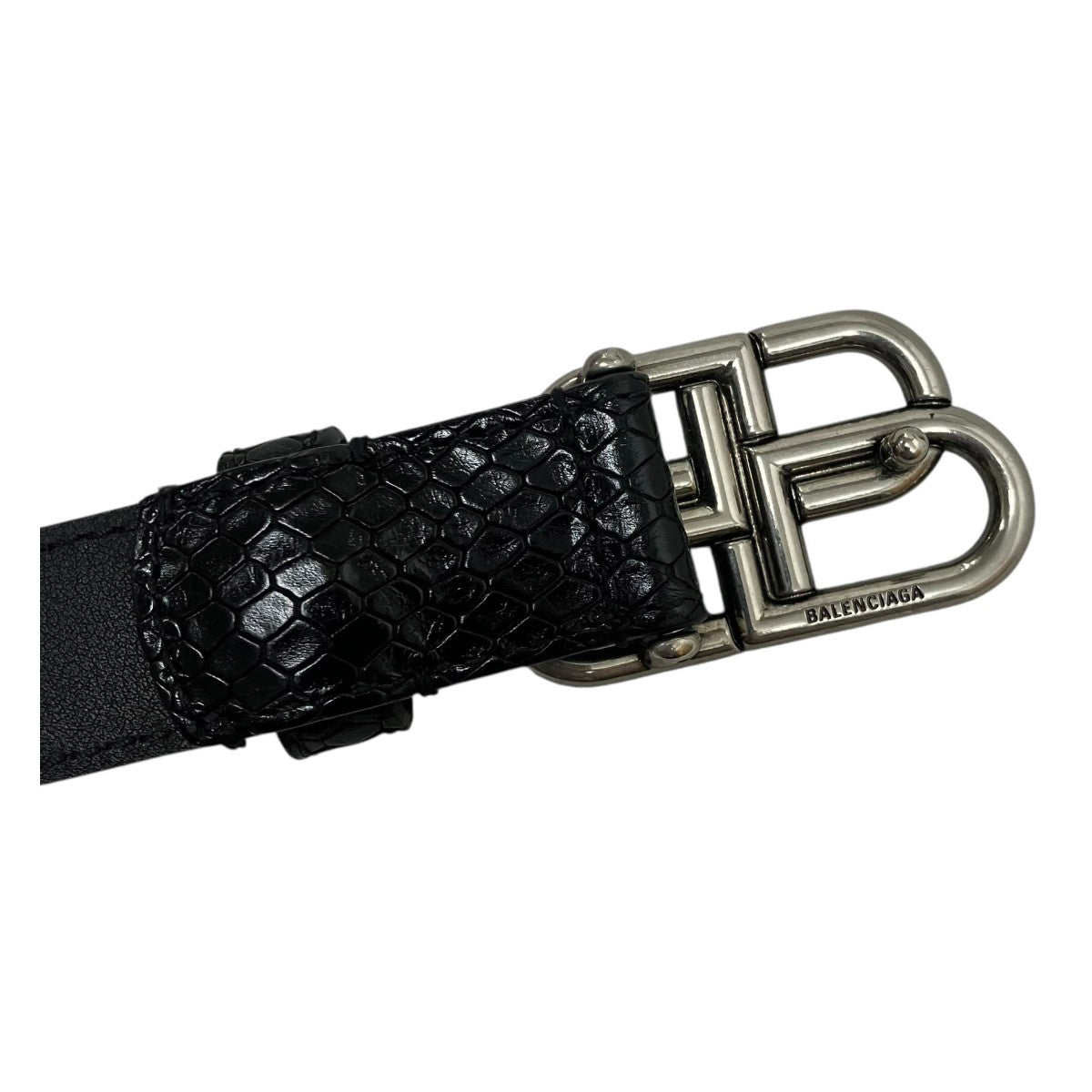 BALENCIAGA ブラックレザー ベルト BALENCIAGA(バレンシアガ) 「BB THIN BELT」レザーベルト 581690