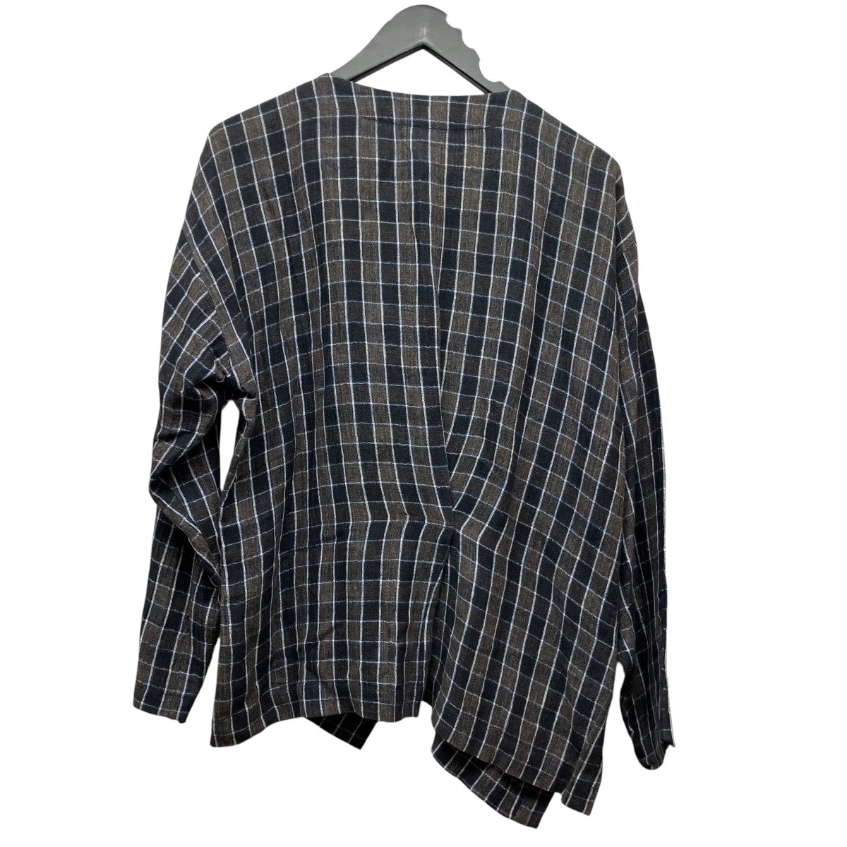 ISSEY MIYAKE 80s筆タグチェックプルオーバーブラウスJS12915 古着・中古-2枚目のアイテム画像