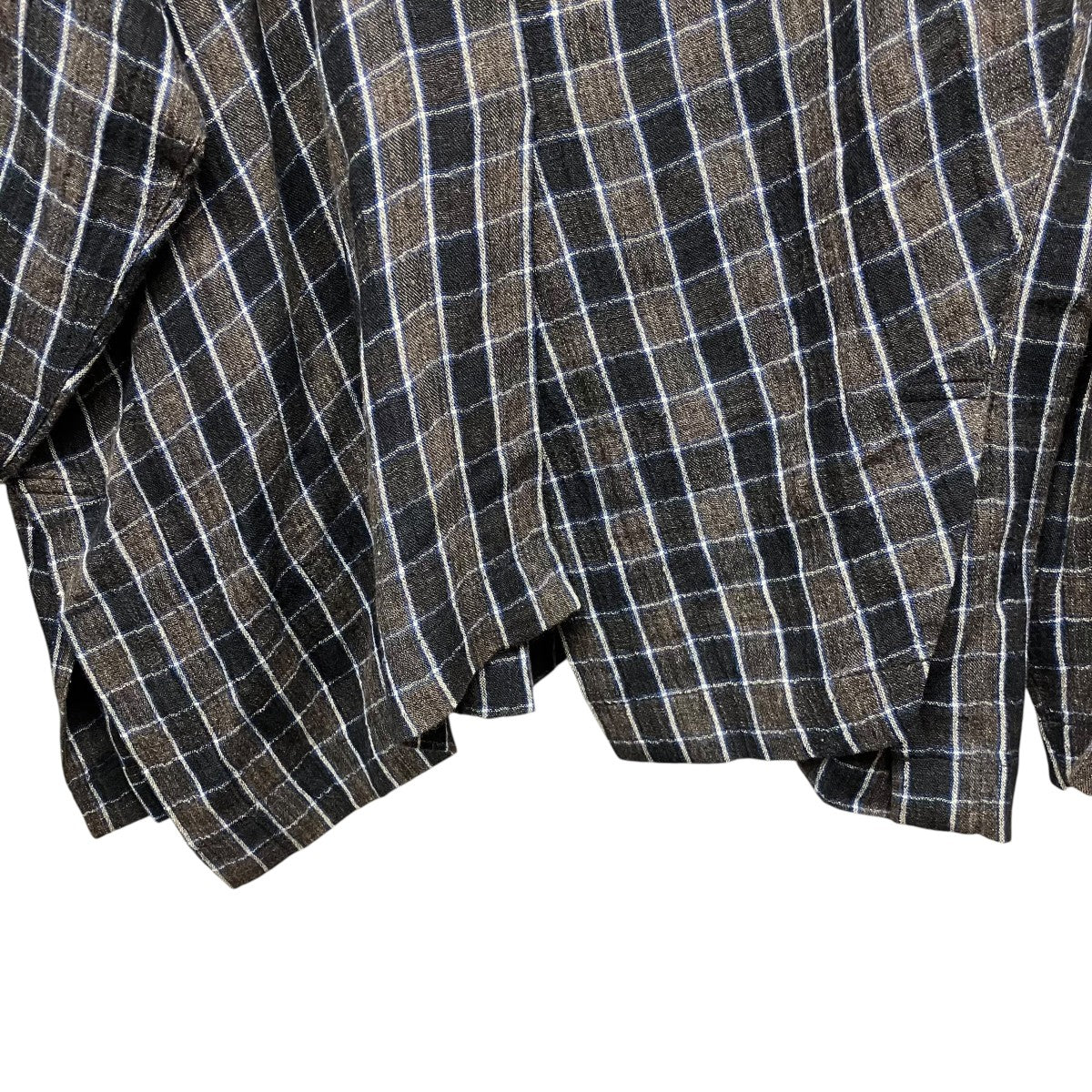 ISSEY MIYAKE 80s筆タグチェックプルオーバーブラウスJS12915 古着・中古-4枚目のアイテム画像