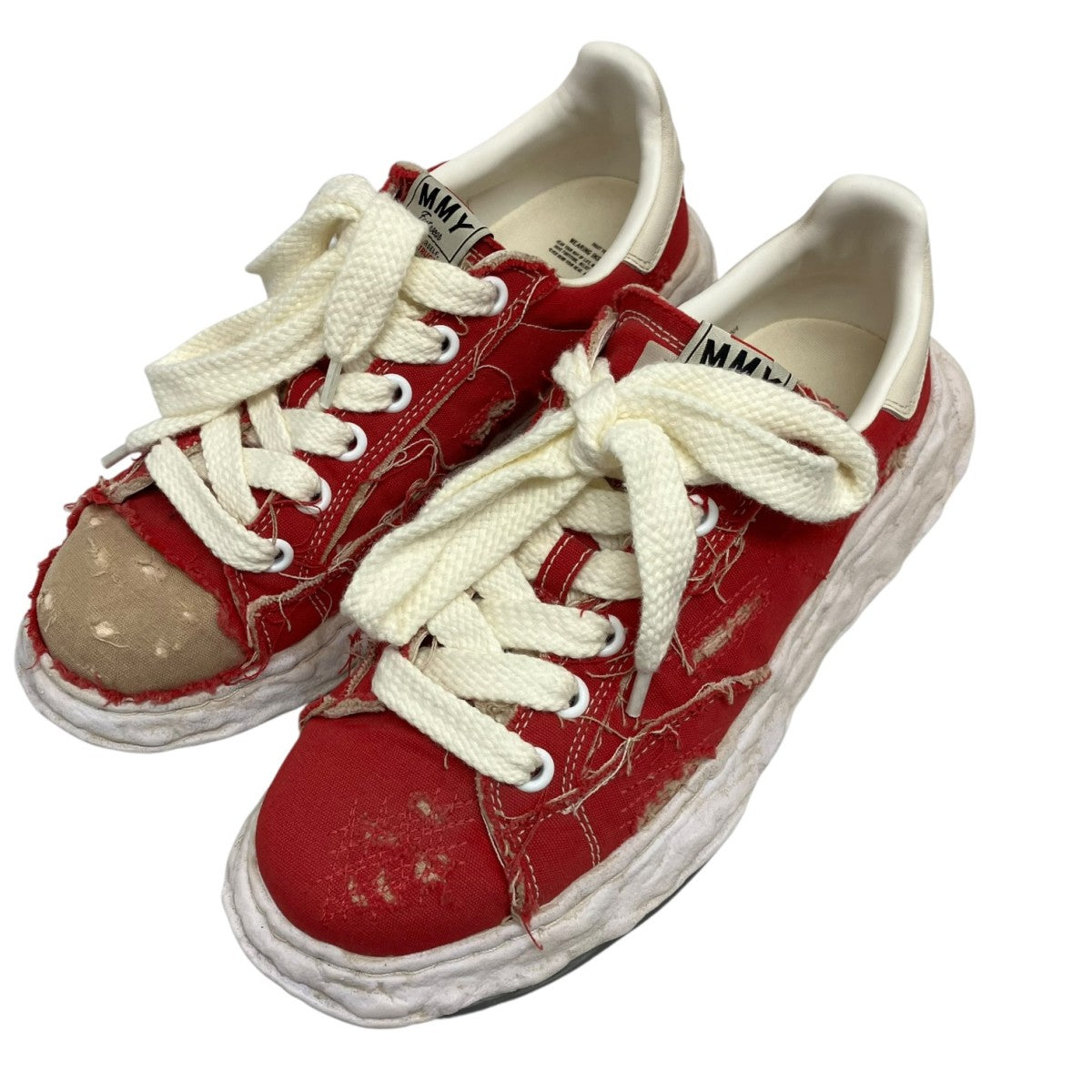 MIHARA YASUHIRO CHARLES RIPPING OVER DYE LOW CANVASチャールズリップド オーバーダイキャンバスローカットスニーカーA16FW716 古着・中古-1枚目のアイテム画像