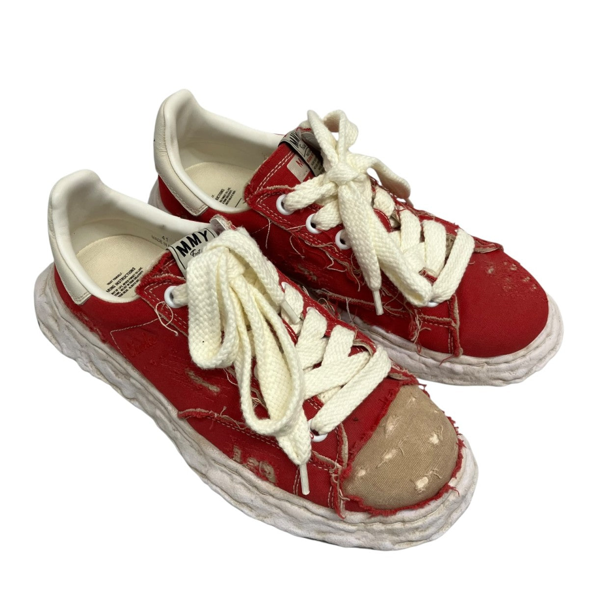 MIHARA YASUHIRO CHARLES RIPPING OVER DYE LOW CANVASチャールズリップド オーバーダイキャンバスローカットスニーカーA16FW716 古着・中古-5枚目のアイテム画像