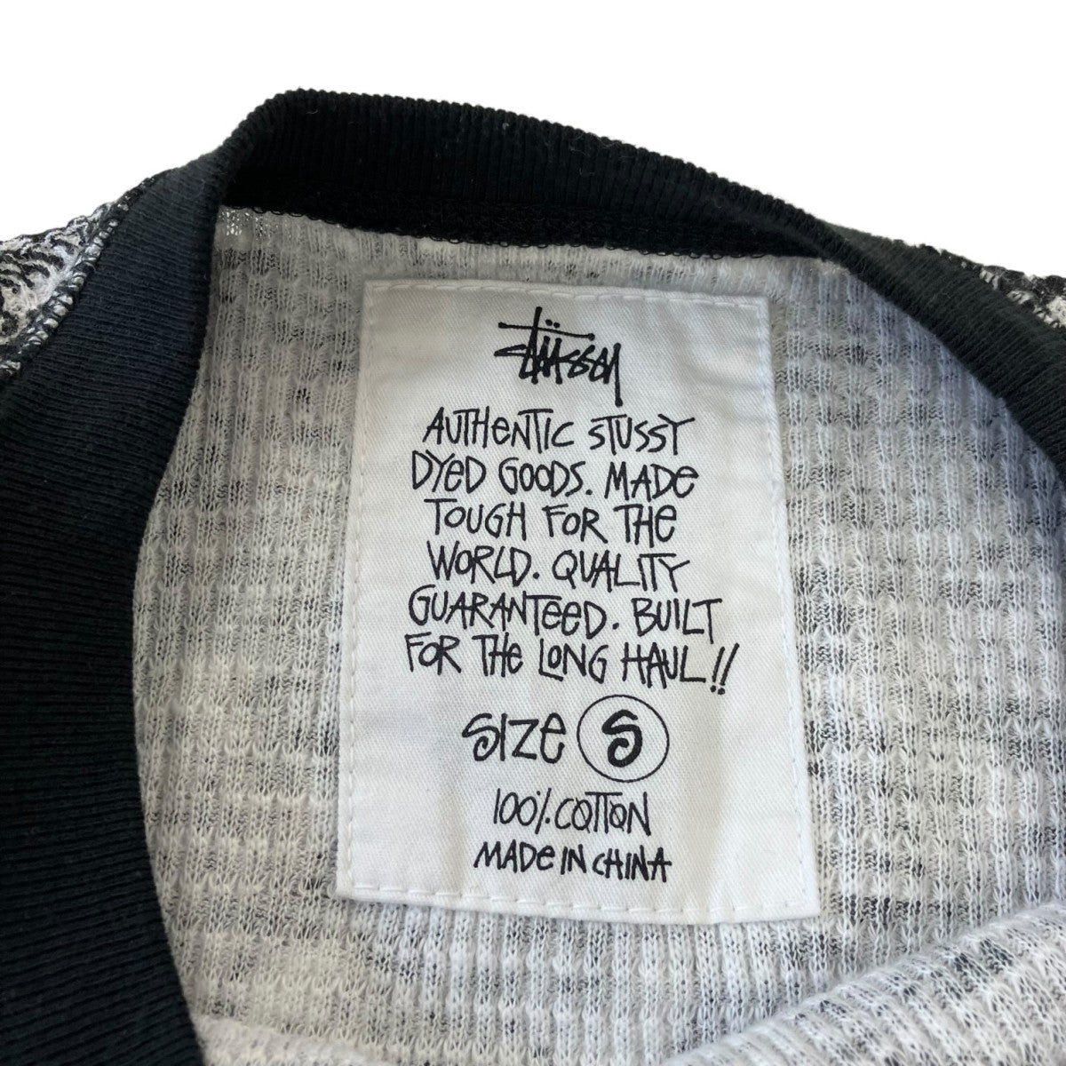 stussy PIGMENT DYED LS THERMALワッフルニットサーマルロングカットソー1140396 古着・中古-3枚目のアイテム画像