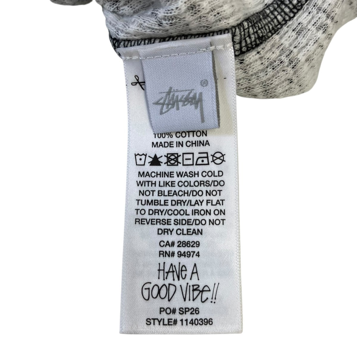 stussy PIGMENT DYED LS THERMALワッフルニットサーマルロングカットソー1140396 古着・中古-4枚目のアイテム画像
