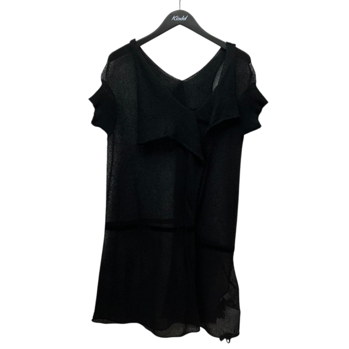 YOHJI YAMAMOTO 「TUCK STITCH DRAPED PULLOVER」メッシュニットワンピース 古着・中古-1枚目のアイテム画像
