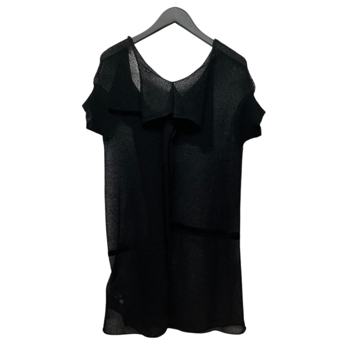 YOHJI YAMAMOTO 「TUCK STITCH DRAPED PULLOVER」メッシュニットワンピース 古着・中古-2枚目のアイテム画像