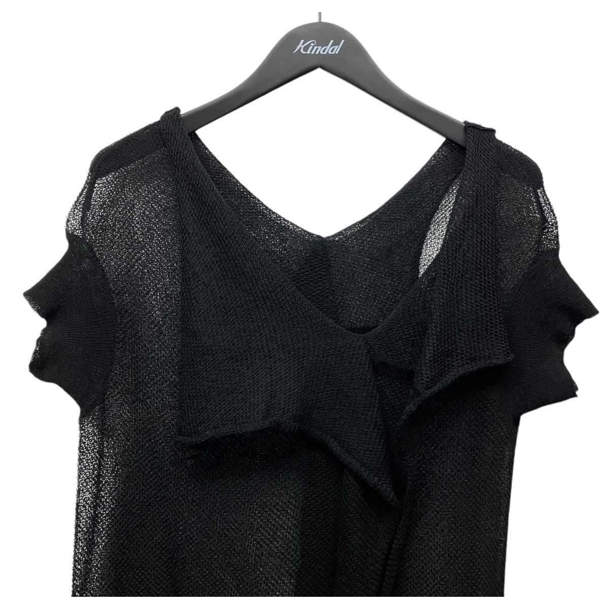 YOHJI YAMAMOTO 「TUCK STITCH DRAPED PULLOVER」メッシュニットワンピース 古着・中古-3枚目のアイテム画像