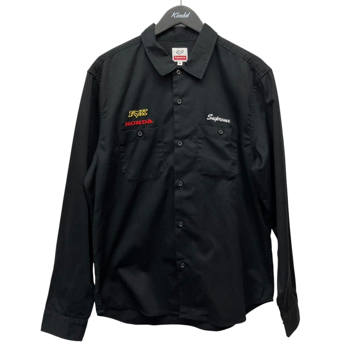 Supreme×FOX RACING 19AWHONDA FOX Racing Work Shirt刺繍ワークシャツ 古着・中古-1枚目のアイテム画像