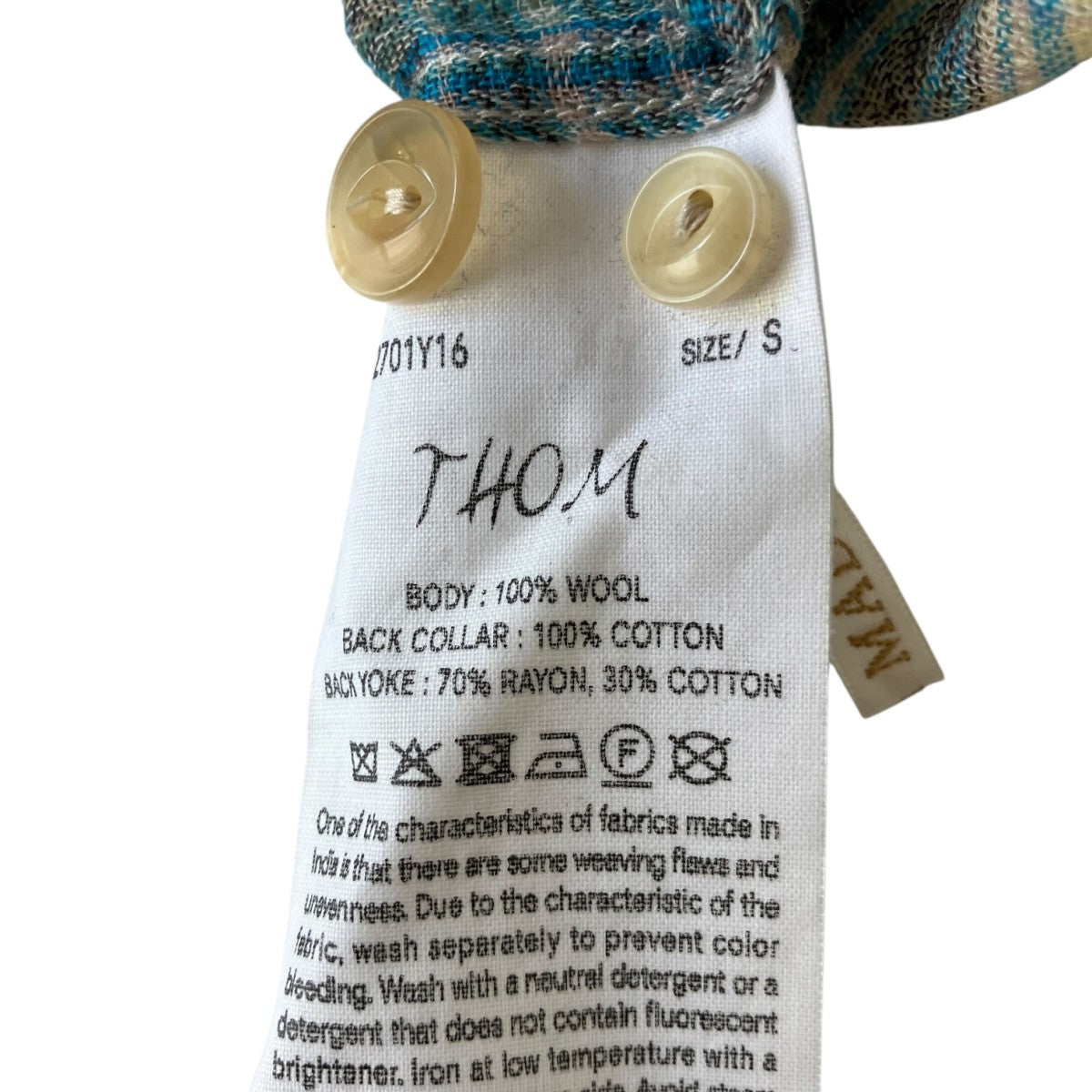 25AW　「THOM」 マルチカラーオンブレオープンカラージャケットシャツ NN-2701Y16
