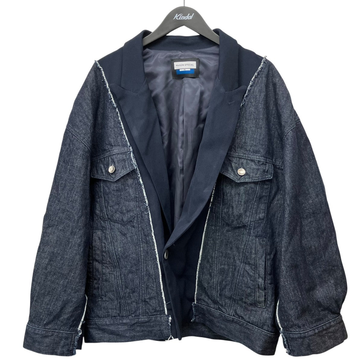 MAISON SPECIAL Denim Docking Prime-Over Peaked Lapel Jacketデニムドッキングプライムジャケット 古着・中古-1枚目のアイテム画像