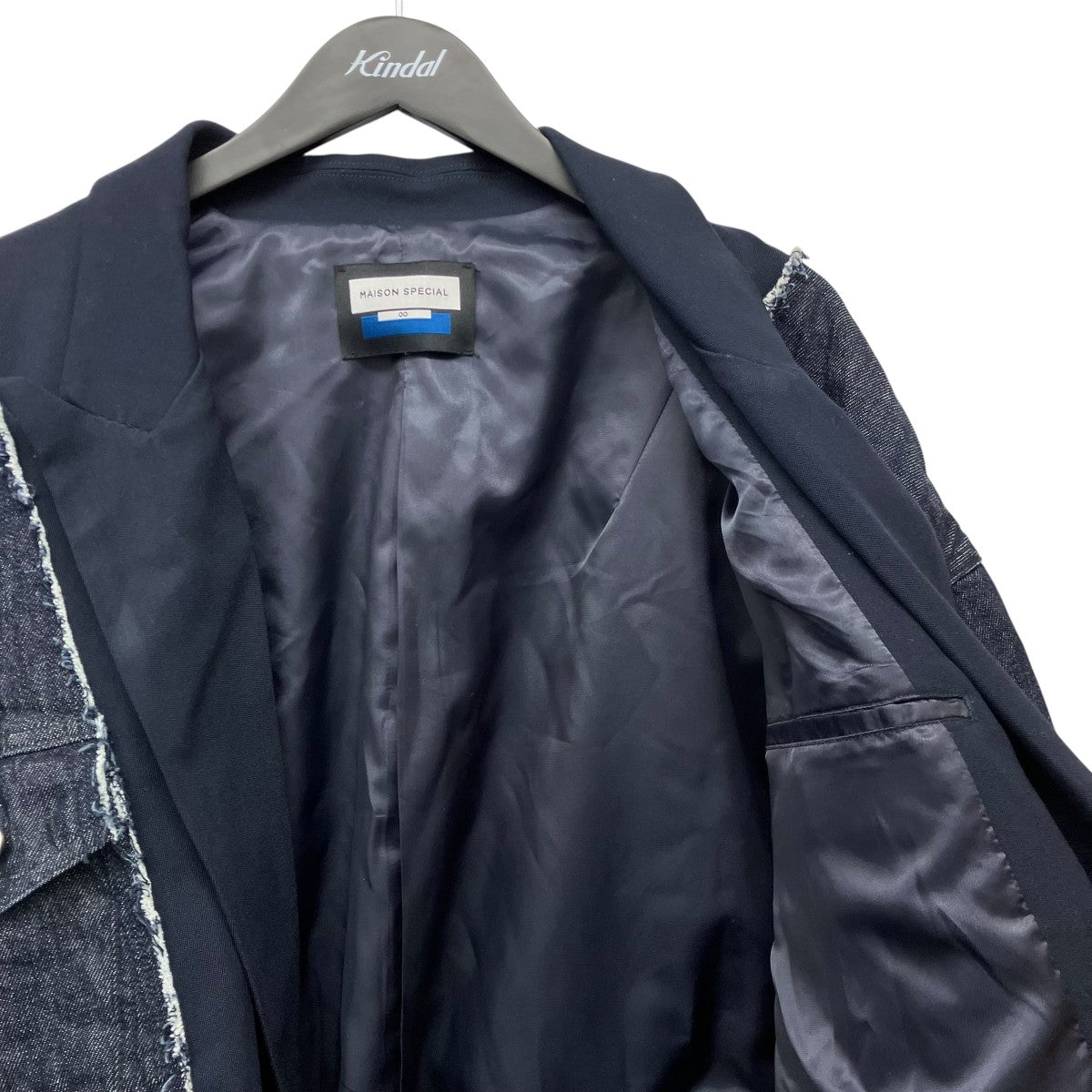 MAISON SPECIAL Denim Docking Prime-Over Peaked Lapel Jacketデニムドッキングプライムジャケット 古着・中古-6枚目のアイテム画像