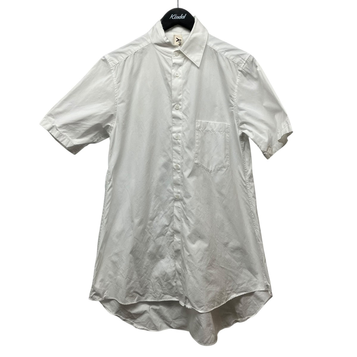 GROUND Y 21SSCotton Broad Collar Cutoff Short Sleeves Shirt半袖ブラウスGT-B10-001 古着・中古-1枚目のアイテム画像