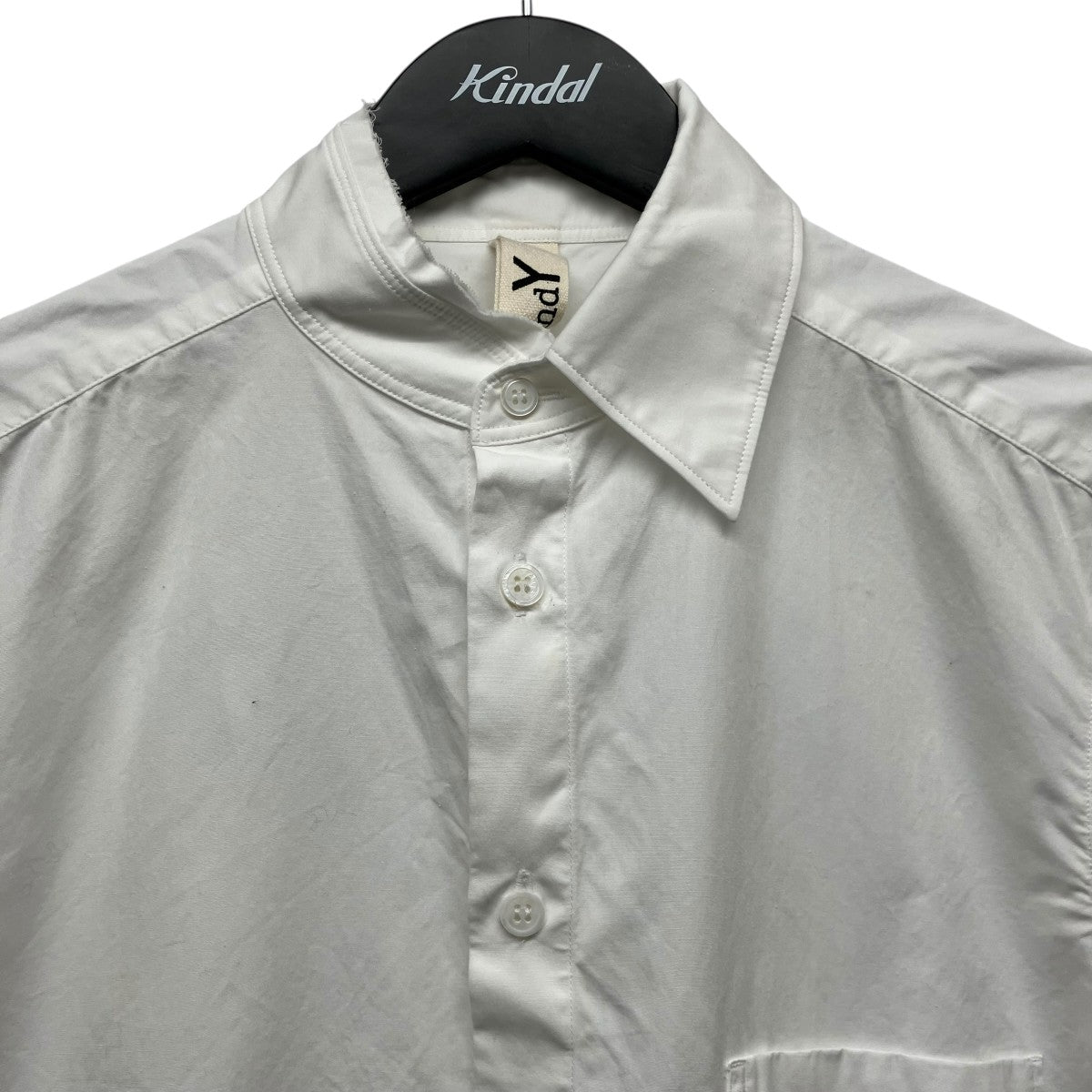 GROUND Y 21SSCotton Broad Collar Cutoff Short Sleeves Shirt半袖ブラウスGT-B10-001 古着・中古-3枚目のアイテム画像