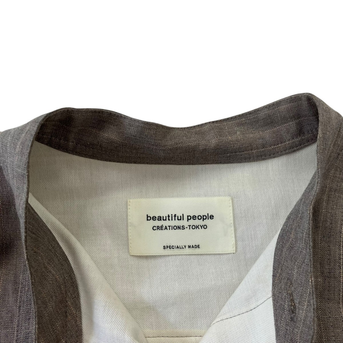 beautiful people バンドカラースリットシャツワンピース長袖ストライプシャツワンピース1245104002 古着・中古-3枚目のアイテム画像