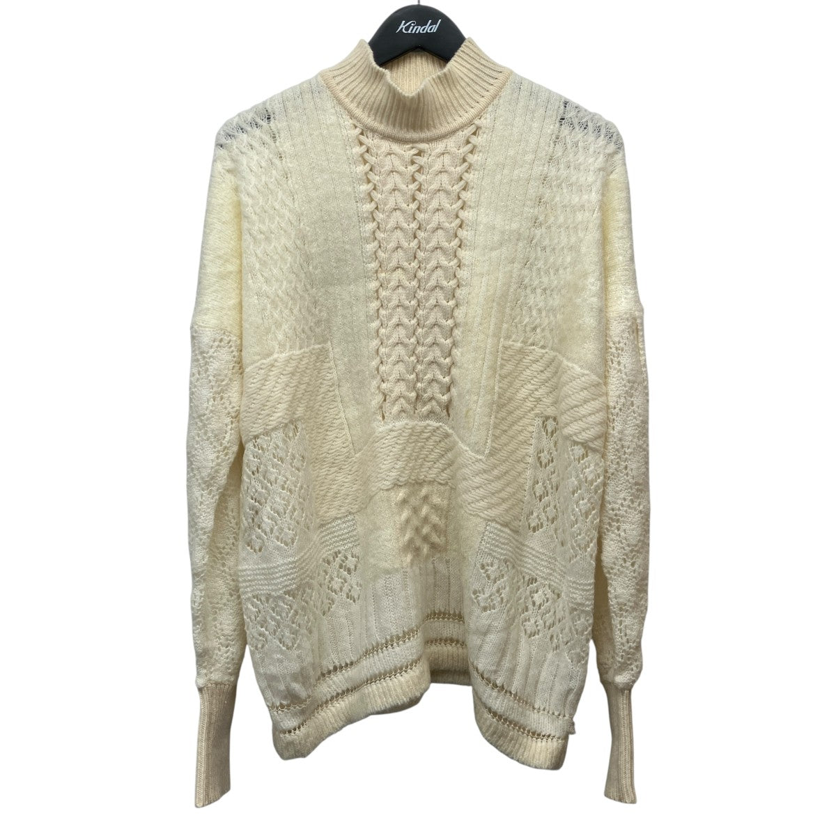 19AWMixed Cable Knit PulloverハイネックケーブルニットセーターMM19AW-KN060