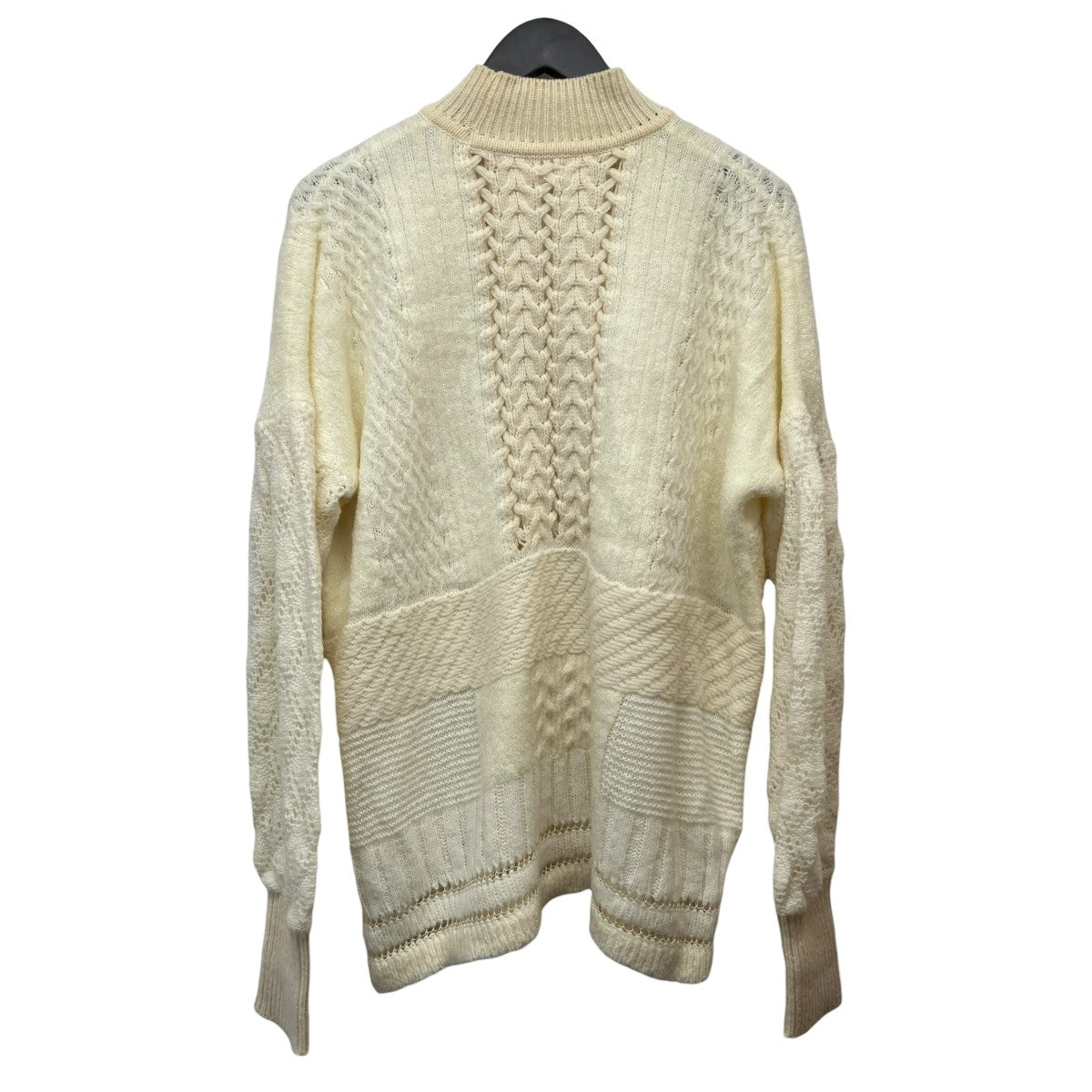 19AWMixed Cable Knit PulloverハイネックケーブルニットセーターMM19AW-KN060