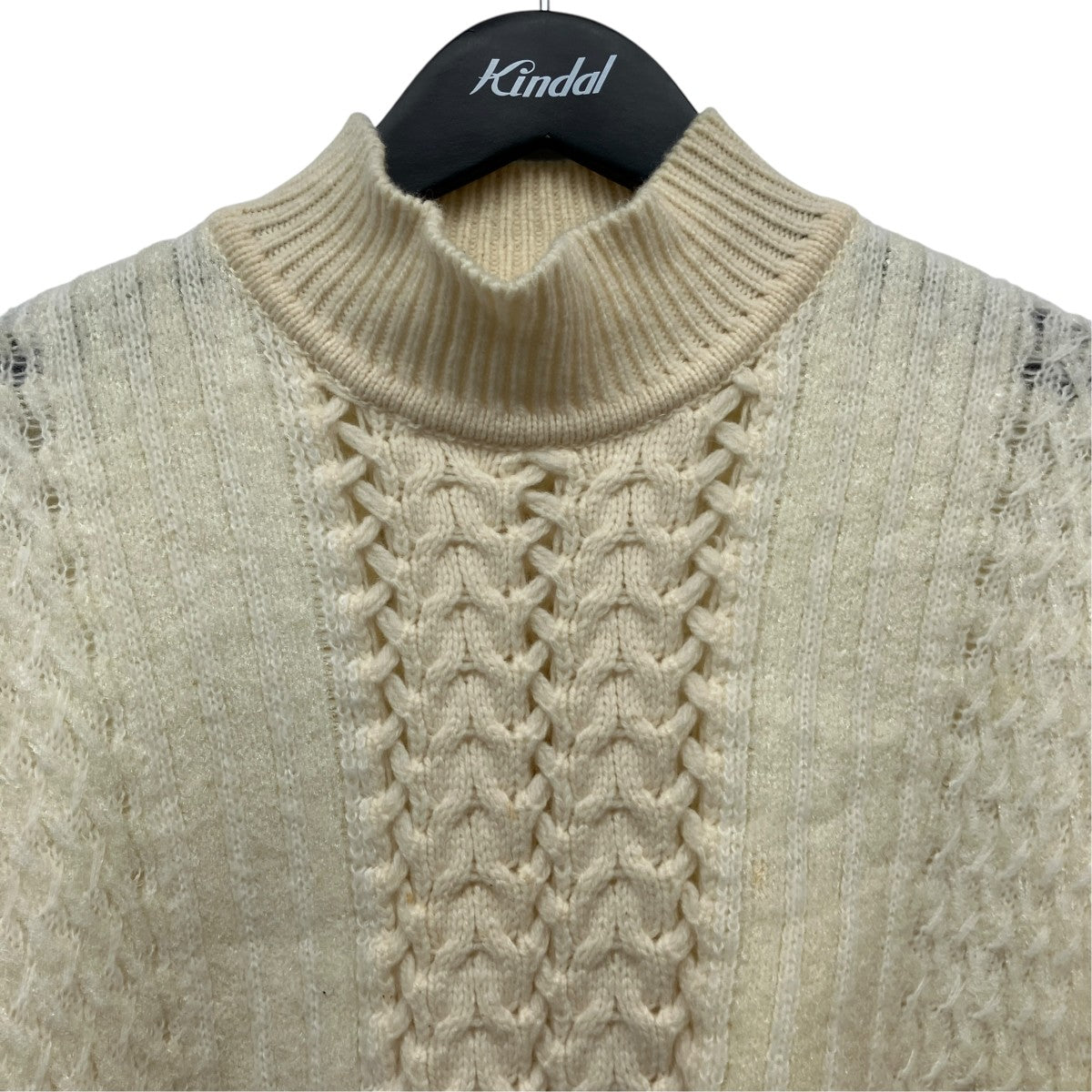 19AWMixed Cable Knit PulloverハイネックケーブルニットセーターMM19AW-KN060
