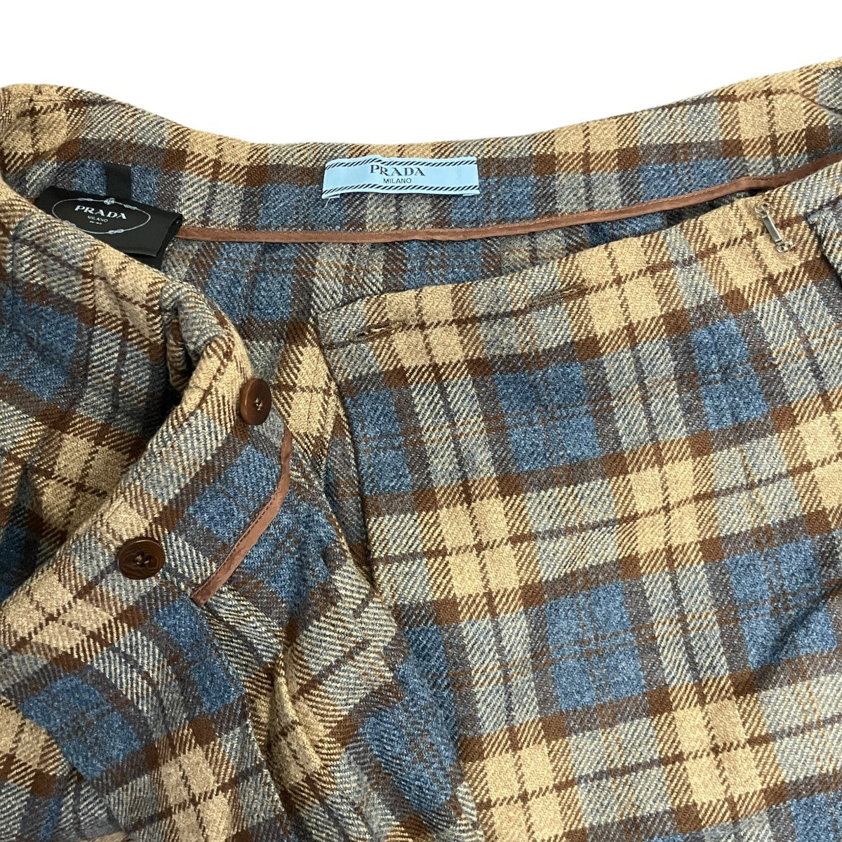 24AWチェックウールツイルミニスカートP106YE