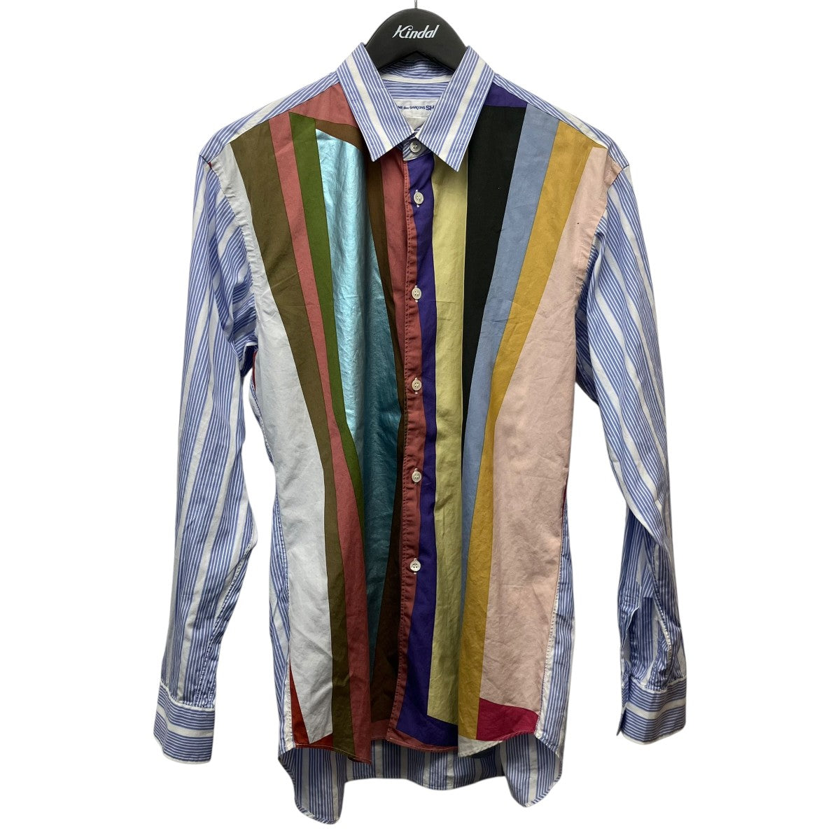 COMME des GARCONS SHIRT 20SSラメカラーブロックシャツS28025 古着・中古-1枚目のアイテム画像