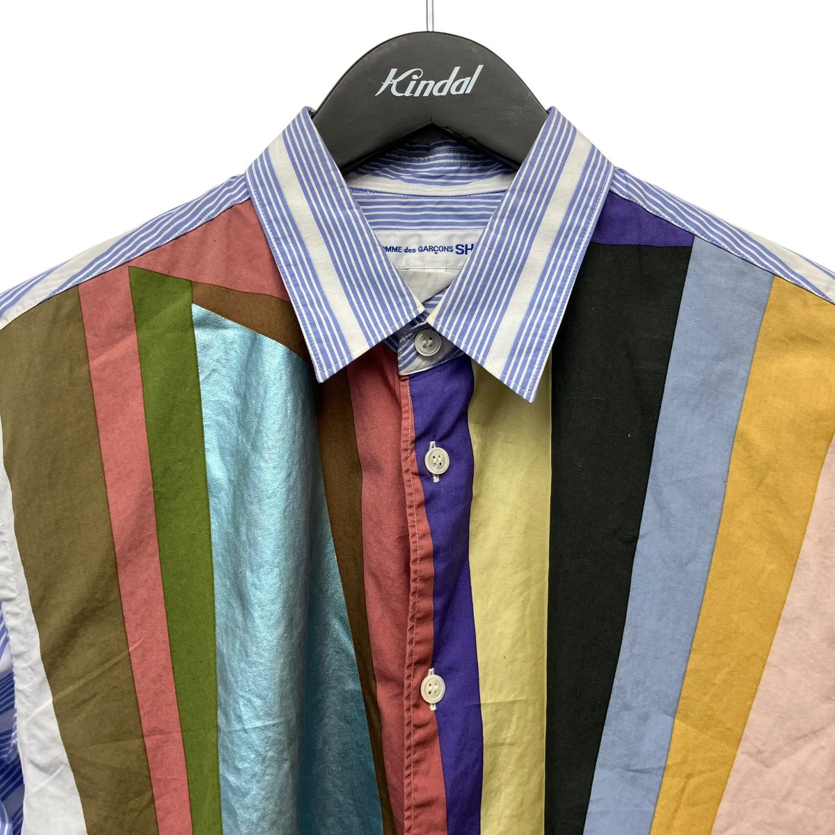 COMME des GARCONS SHIRT 20SSラメカラーブロックシャツS28025 古着・中古-3枚目のアイテム画像
