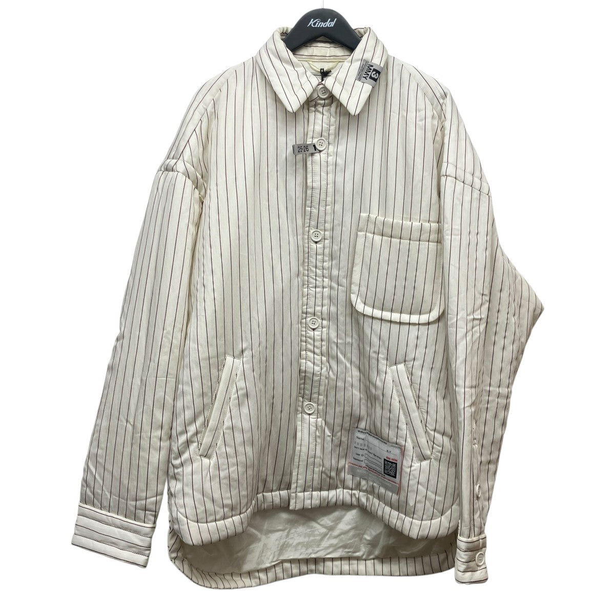 MIHARA YASUHIRO パファーストライプシャツジャケットB15SH161-0 古着・中古-1枚目のアイテム画像
